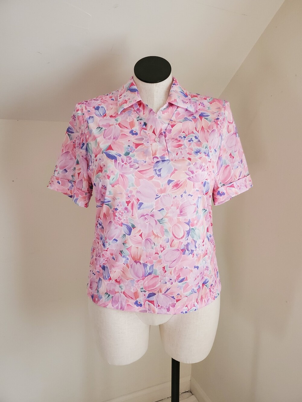70s Vintage Sears Floral Print Top